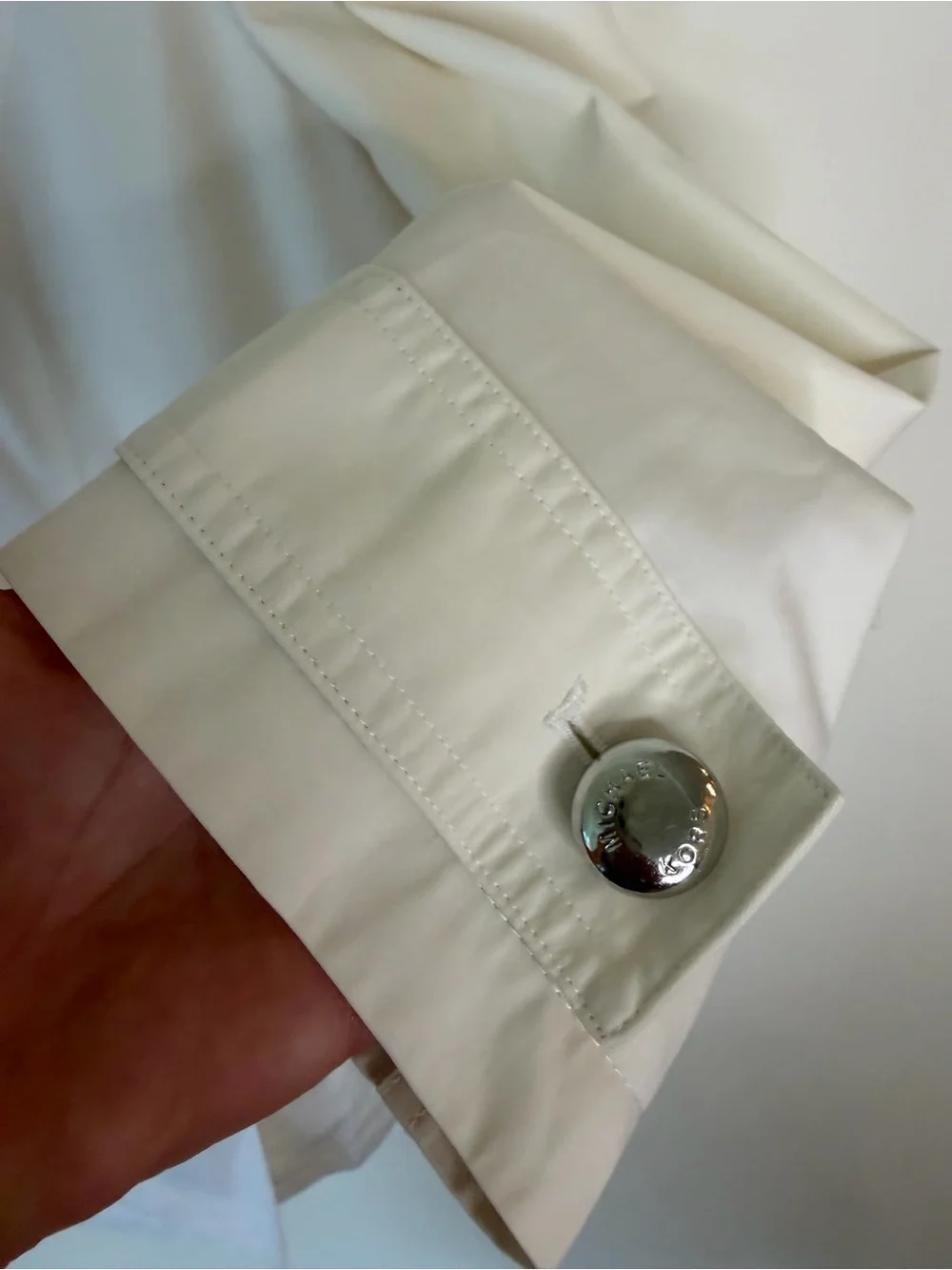 Michael Kors Cream Double-Breasted Trench Coat